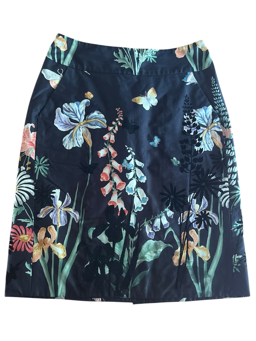 Leifsdottir anthropologie Skirt velvet Floral print colorful women’s size 2